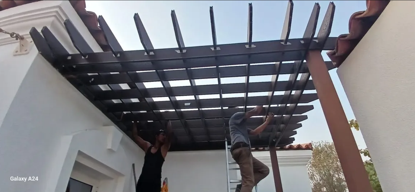 Tile mason laying floor tiles during a renovation